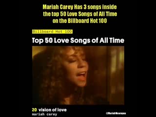 mariah carey has 3 songs inside the top 50 love songs of all time on the billboard hot 100. big tits big ass mature